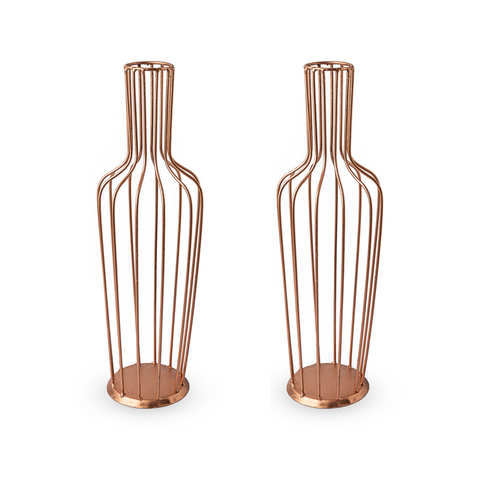 Kit 02 Porta Rolha de Ferro Garrafa Decorativo Pintura Rose Gold