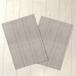 Kit Cozinha Tapete 2 Peças Capacho Antiderrapante 65cm X 45cm Decoração Algodão Tear Artesanal Rústi - 1