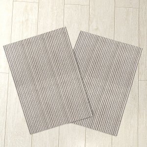 Kit Cozinha Tapete 2 Peças Capacho Antiderrapante 65cm X 45cm Decoração Algodão Tear Artesanal Rústi