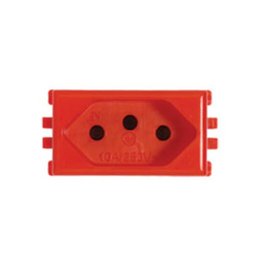 Módulo Tomada Vermelha 2p+t 10a sem Placa Pluzi Pluzie:vermelho - 1