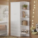 Ver imagem 1 de Guarda Roupa Roupeiro Infantil Doce Sonho 825 Qmovi Branco