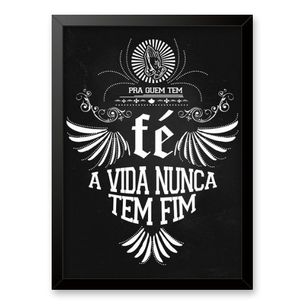 Quadro Rappa - pra Quem Tem Fé 45x34cm - com Vidro:moldura Branca - 1
