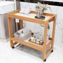 Ver imagem 2 de Carrinho Multiuso Organizador Apoio Banheiro com Rodinhas:pérola