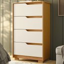 Ver imagem 1 de Cômoda para Quarto 4 Gavetas 70cm Sole Flex Off/Cinamomo - Albatroz