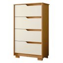 Ver imagem 3 de Cômoda para Quarto 4 Gavetas 70cm Sole Flex Off/Cinamomo - Albatroz