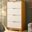 Ver imagem 6 de Cômoda para Quarto 4 Gavetas 70cm Sole Flex Off/Cinamomo - Albatroz