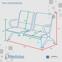 Ver imagem 2 de Cadeira Longarina 2 Lugares Cromada sem Estofado