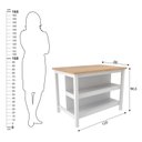 Ver mais imagens de Ilha Bancada Alta para Cozinha 2 Prateleiras 120cm x 90,5cm Denver