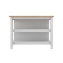 Ver mais imagens de Ilha Bancada Alta para Cozinha 2 Prateleiras 120cm x 90,5cm Denver Branco