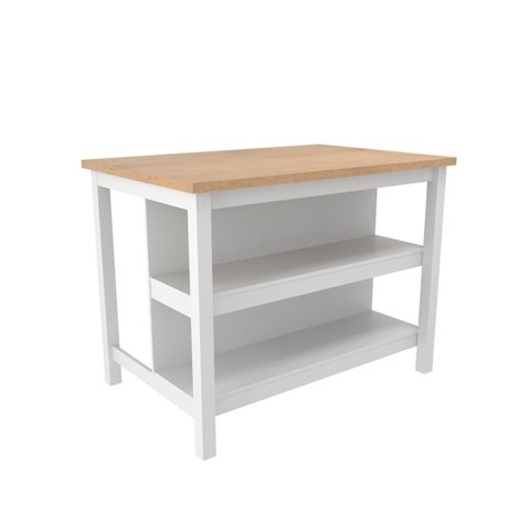 Ilha Bancada Alta para Cozinha 2 Prateleiras 120cm x 90,5cm Denver