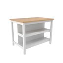 Ver imagem 2 de Ilha Bancada Alta para Cozinha 2 Prateleiras 120cm x 90,5cm Denver Branco