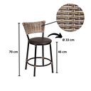 Ver imagem 5 de Kit 2 Banquinhos Baixo Cozinha Americana de Fibra Sintetica:capuccino/marrom