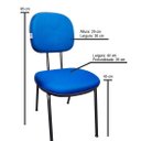Ver imagem 3 de Cadeira Fixa Estofada Secretaria Pé Palito em Tecido Jserrano Azul
