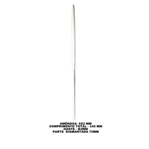 Lima Diamantada Profissional Individual Agulha 140mm - AMENDOA PF-109LF - #200