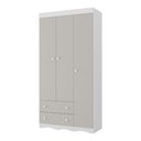 Ver imagem 2 de Guarda-roupa Infantil 92cm 3 Portas e 2 Gavetas Realeza Multimóveis Mp4452 Branco/off White