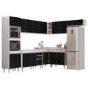 Ver imagem 1 de Armário de Cozinha Modulada de Canto 8 Peças Cp01 Balcão Branco/preto - Lumil