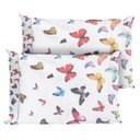 Ver imagem 1 de 2 Fronha Avulsa Percal 200 Fios Algodão Ponto Palito Borboletas