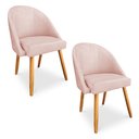 Ver imagem 1 de Kit 02 Cadeiras Jantar Bela Suede Rosa Bebê Pés Palito Castanho - Pallazio