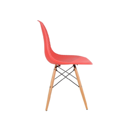Cadeira de Jantar Eames Colmeia na Cor Vermelha Base Madeira Eiffel Sala Cozinha - 2