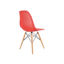 Ver imagem 3 de Cadeira de Jantar Eames Colmeia na Cor Vermelha Base Madeira Eiffel Sala Cozinha