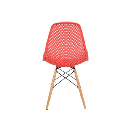Cadeira de Jantar Eames Colmeia na Cor Vermelha Base Madeira Eiffel Sala Cozinha - 5