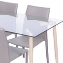 Ver imagem 2 de Conjunto Sala de Jantar Mesa com Tampo em Vidro e 4 Cadeiras em Metal e Corino Glam Cinza