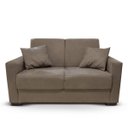 Ver imagem 2 de Sofá 2 Lugares Com Almofadas Gabrielly Suede Bege Escuro