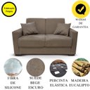 Ver imagem 7 de Sofá 2 Lugares Com Almofadas Gabrielly Suede Bege Escuro