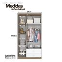 Ver imagem 2 de Guarda Roupa Infantil 3 Portas 2 Gavetas Bala de Menta Rústico / Branco