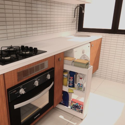 Armário para Área de Serviço 3 Prateleiras Branco Mdf