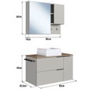 Ver imagem 3 de Conjunto Gabinete com Cuba e Espelheira 80cm Mel Arenas Proddy