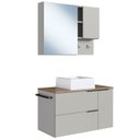 Ver imagem 1 de Conjunto Gabinete com Cuba e Espelheira 80cm Mel Arenas Proddy