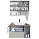 Ver imagem 7 de Conjunto Gabinete com Cuba e Espelheira 80cm Mel Arenas Proddy
