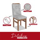 Ver mais imagens de Conjunto Mesa 160x82cm e 6 Cadeiras Madeira Maciça Cinza/Canela/Linho