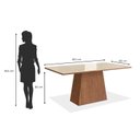 Ver imagem 5 de Conjunto Mesa 160x82cm e 6 Cadeiras Madeira Maciça Cinza/Canela/Linho