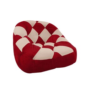Poltrona Paloma Escritório Sala Pé Plástico Suede Vermelho e Suede Bege Rosado - Dominic Decor