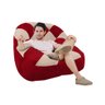 Poltrona Paloma Escritório Sala Pé Plástico Suede Vermelho e Suede Bege Rosado - Dominic Decor - 2