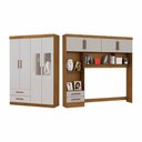 Ver imagem 2 de Guarda Roupa Casal Modulado 4 Portas Hercules 4 Portas 4 Gavetas com Espelho Cinamomo com Off White
