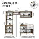 Ver imagem 4 de Cozinha Compacta Lille 7 Portas 2 Gavetas MDP 225cm Rustic-Branco Madesa
