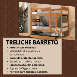 Beliche com Cama Auxiliar 03 Colchões D20 Treliche Completa Cor:off-white - 2