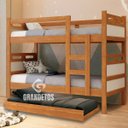 Ver imagem 6 de Beliche com Cama Auxiliar 03 Colchões D20 Treliche Completa Cor:off-white