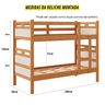 Beliche com Cama Auxiliar 03 Colchões D20 Treliche Completa Cor:off-white - 4