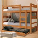 Ver imagem 1 de Beliche com Cama Auxiliar 03 Colchões D20 Treliche Completa Cor:off-white