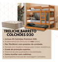Ver imagem 2 de Beliche com Cama Auxiliar 03 Colchões D20 Treliche Completa Cor:off-white