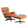 Poltrona para Leitura Charles Eames com Puff Caramelo - 2
