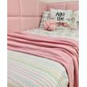 Manta xale sofá e cama ROSA CHÁ 2,20x1,50m tear artesanal decorativa protetora - 4
