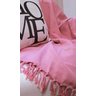 Manta xale sofá e cama ROSA CHÁ 2,20x1,50m tear artesanal decorativa protetora - 1