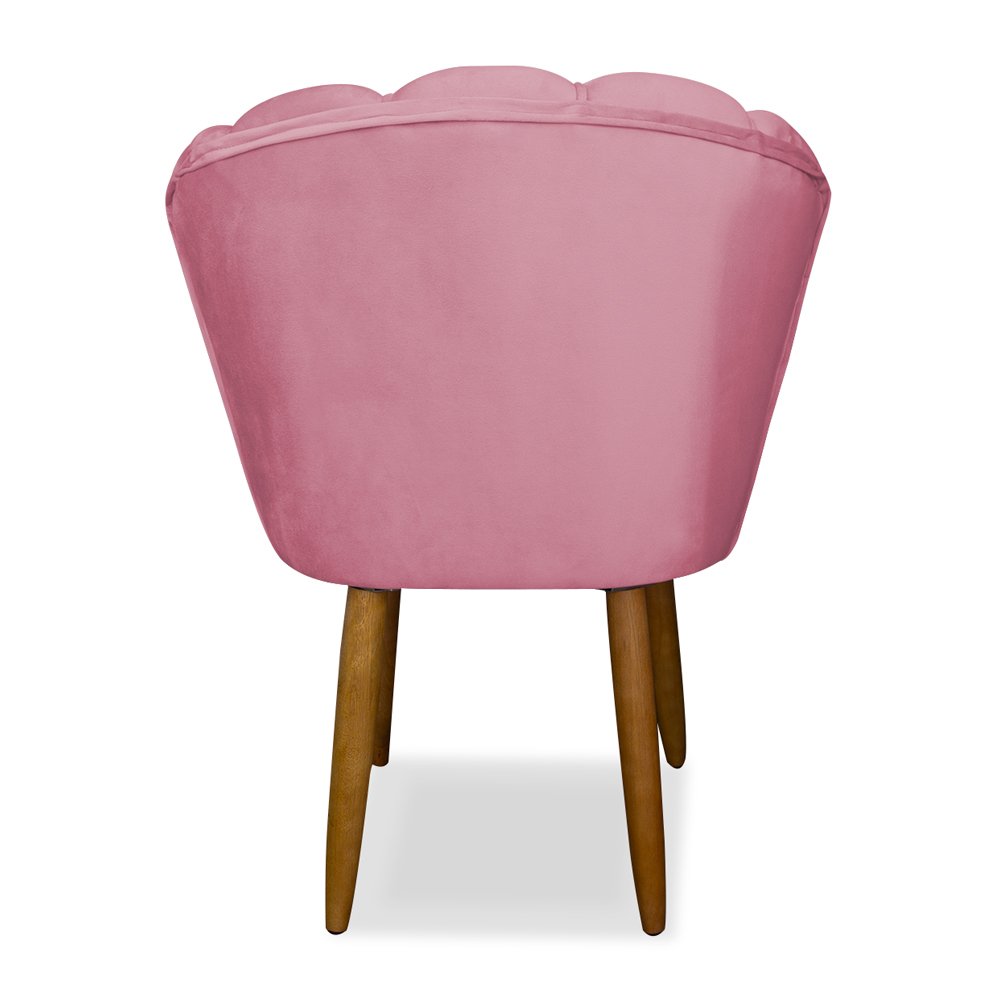 Cadeira para Penteadeira Quarto Modelo Flor - Balaqui Decor Cor:rosa - 3