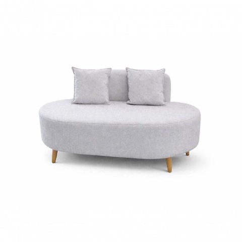 Sofá Feijão 2 Lugares 115cm Prata Suede do Lar