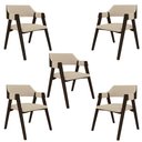 Ver imagem 1 de Kit 5 Cadeiras Sala de Jantar e Jogos Carteados Madeira Maciça Poker Linho Offwhite-capuccino G42